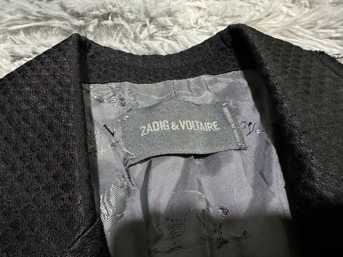 Zadig & Voltaire 🔥Y2K Vintage Zadig & Voltaire Raw Edge Blazer Jacket Size XS / US 0-2 / IT 36-38 - 7 Thumbnail