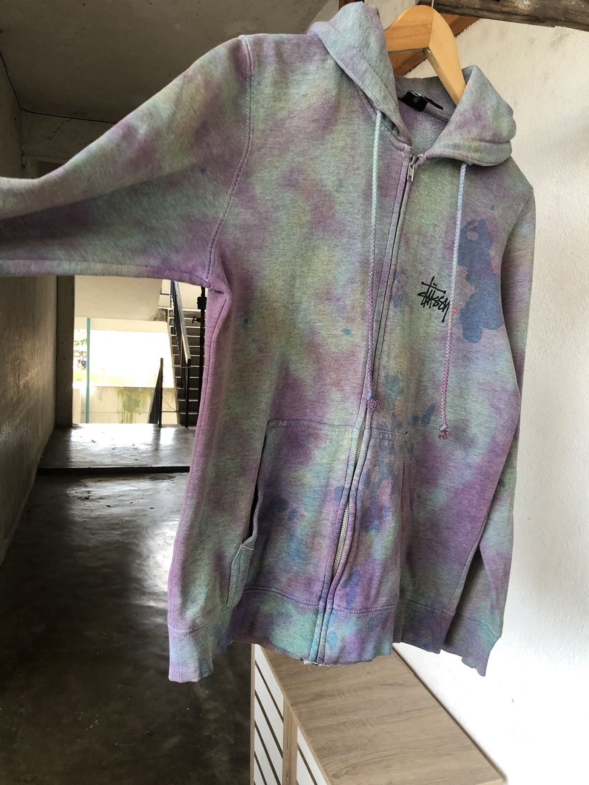 Stussy Rare❗️Stussy Tie Dye Big Logo Sweater Hoodie y2k Size US S / EU 44-46 / 1 - 14 Thumbnail