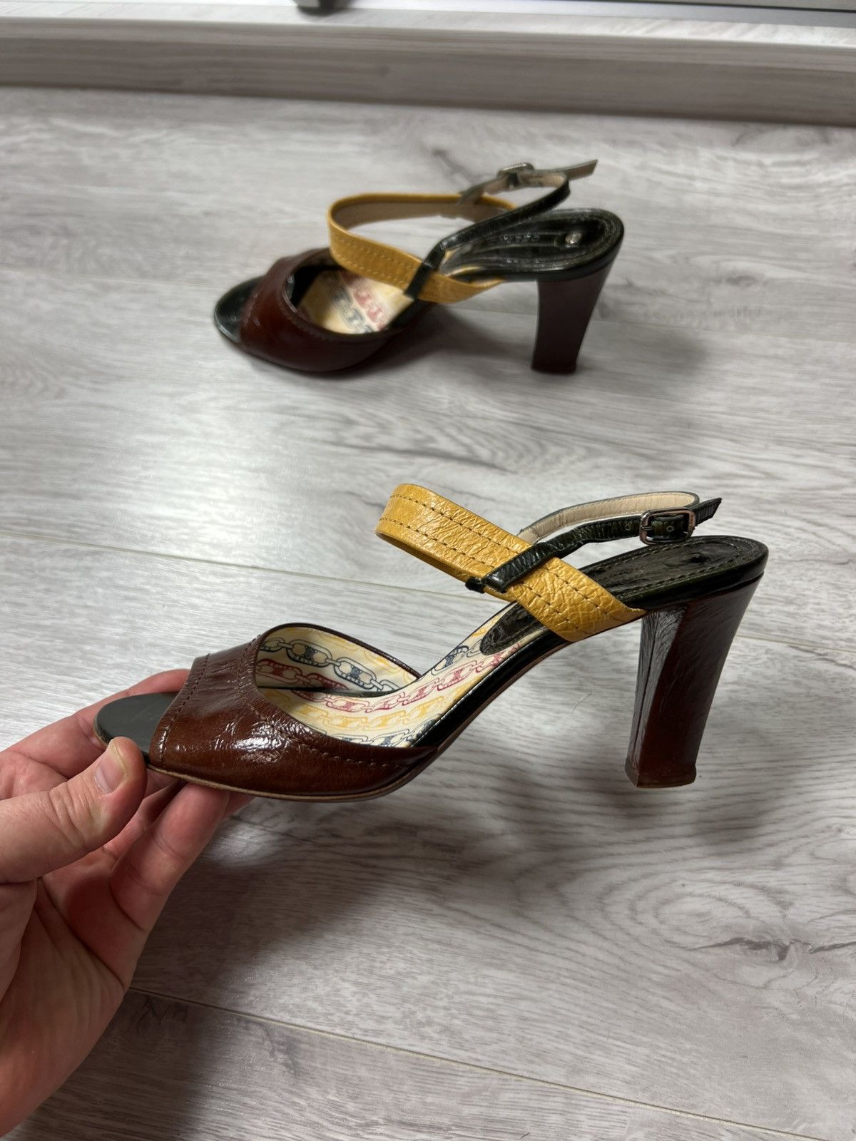 Celine Celine Multicolor Leather Slingback Open Toe Sandals Size 39 Size US 9 / IT 39 - 11 Thumbnail