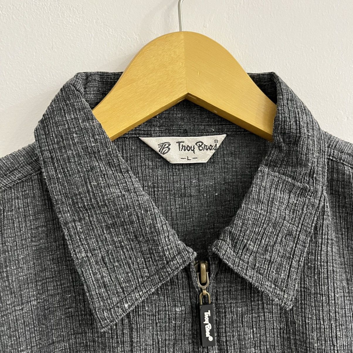 Japanese Brand Troy Bross Textured Zip Shirt Size US L / EU 52-54 / 3 - 4 Thumbnail