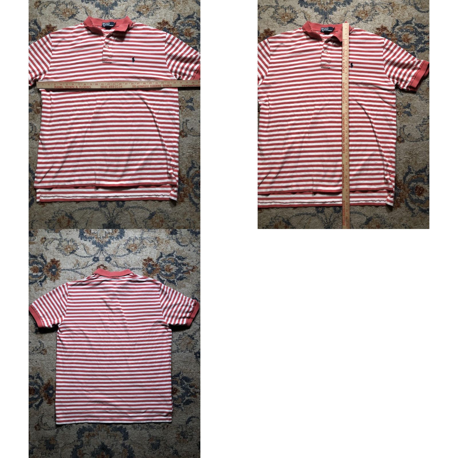 Polo Ralph Lauren VINTAGE Polo Ralph Lauren Polo Shirt Mens XL Red White Striped Cotton Pony Logo Size US XL / EU 56 / 4 - 8 Thumbnail