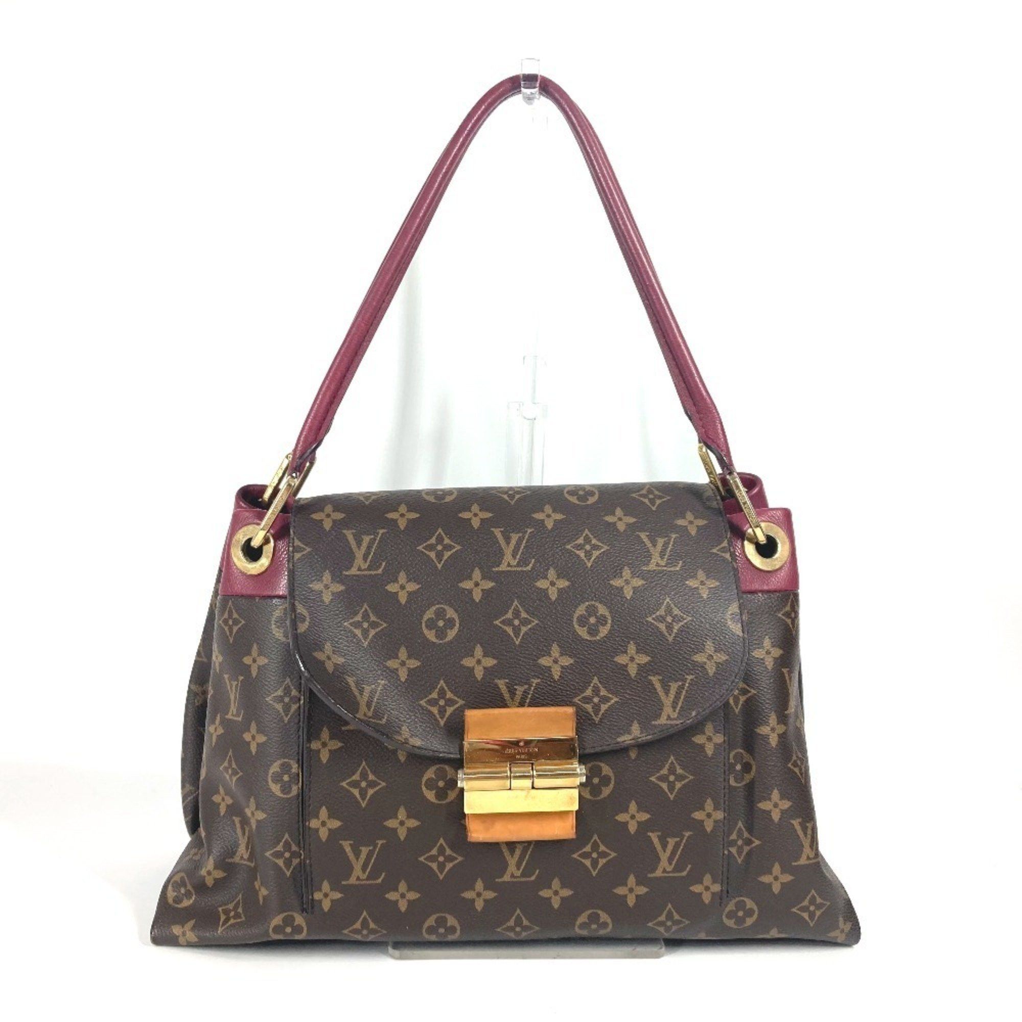 Louis Vuitton M40816 Monogram Olympe Auror Handbag Bag Flap Shoulder Canvas Women's Purple in Brown