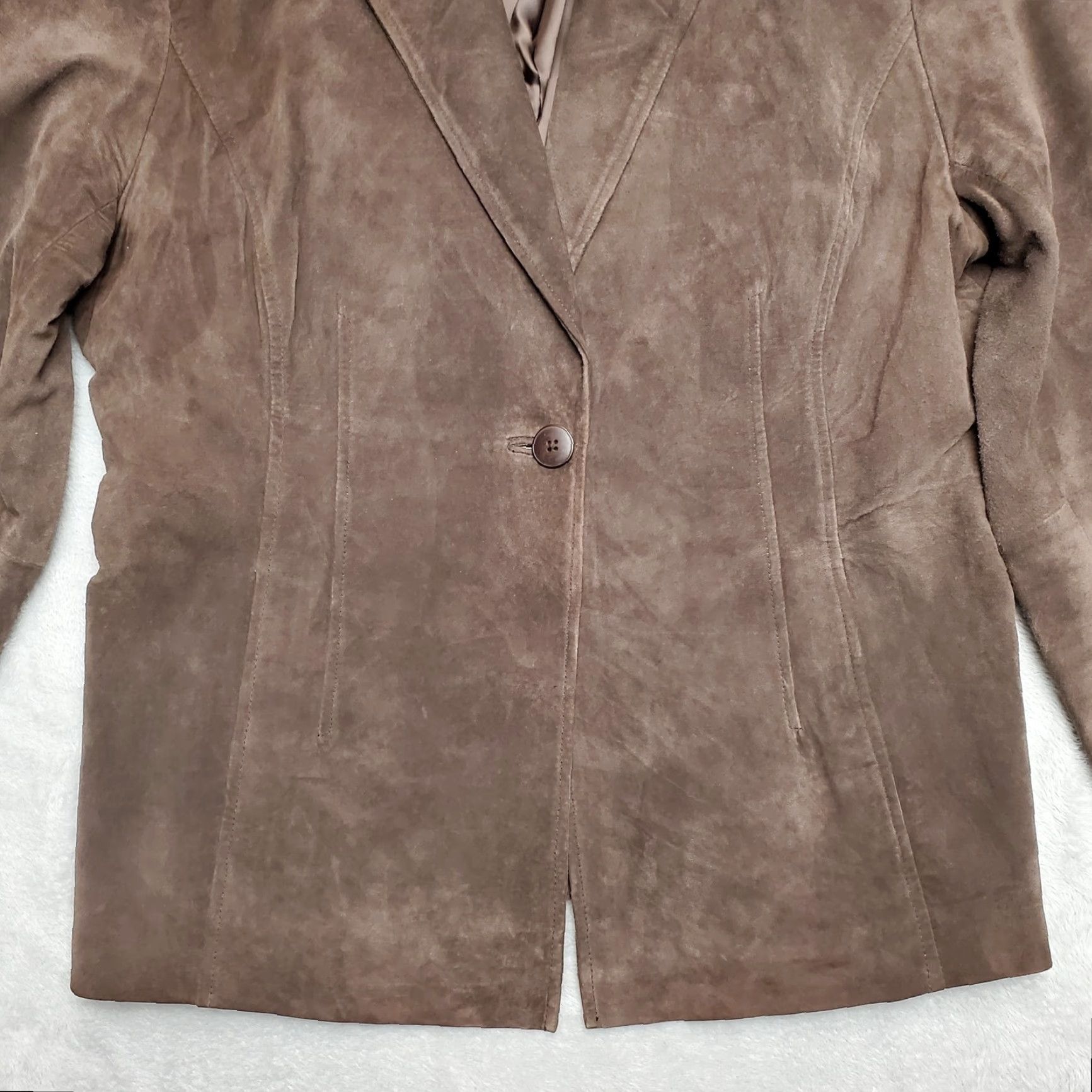 Alfani Alfani Blazer Womens XL Brown Leather Casual Professional Lined Jacket Size XL / US 12-14 / IT 48-50 - 5 Thumbnail