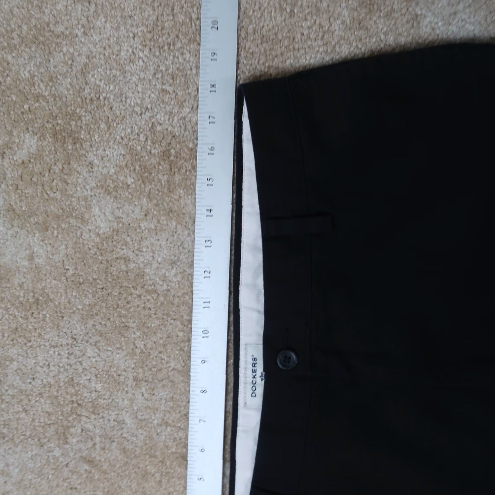 Dockers VINTAGE Dockers Straight Fit Pants Men's 36x34 Black Khaki 5-Pocket Design Flat Front Denim Knit Cotton Blend Zip Button Regular 80s 90s American Mens Size US 36 / EU 52 - 7 Thumbnail
