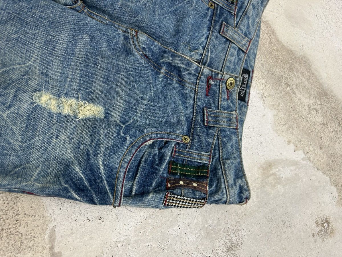 Hysteric Glamour Wave List Double Japan Waist Clawn Marks Cracked Washed Size US 31 - 10 Thumbnail