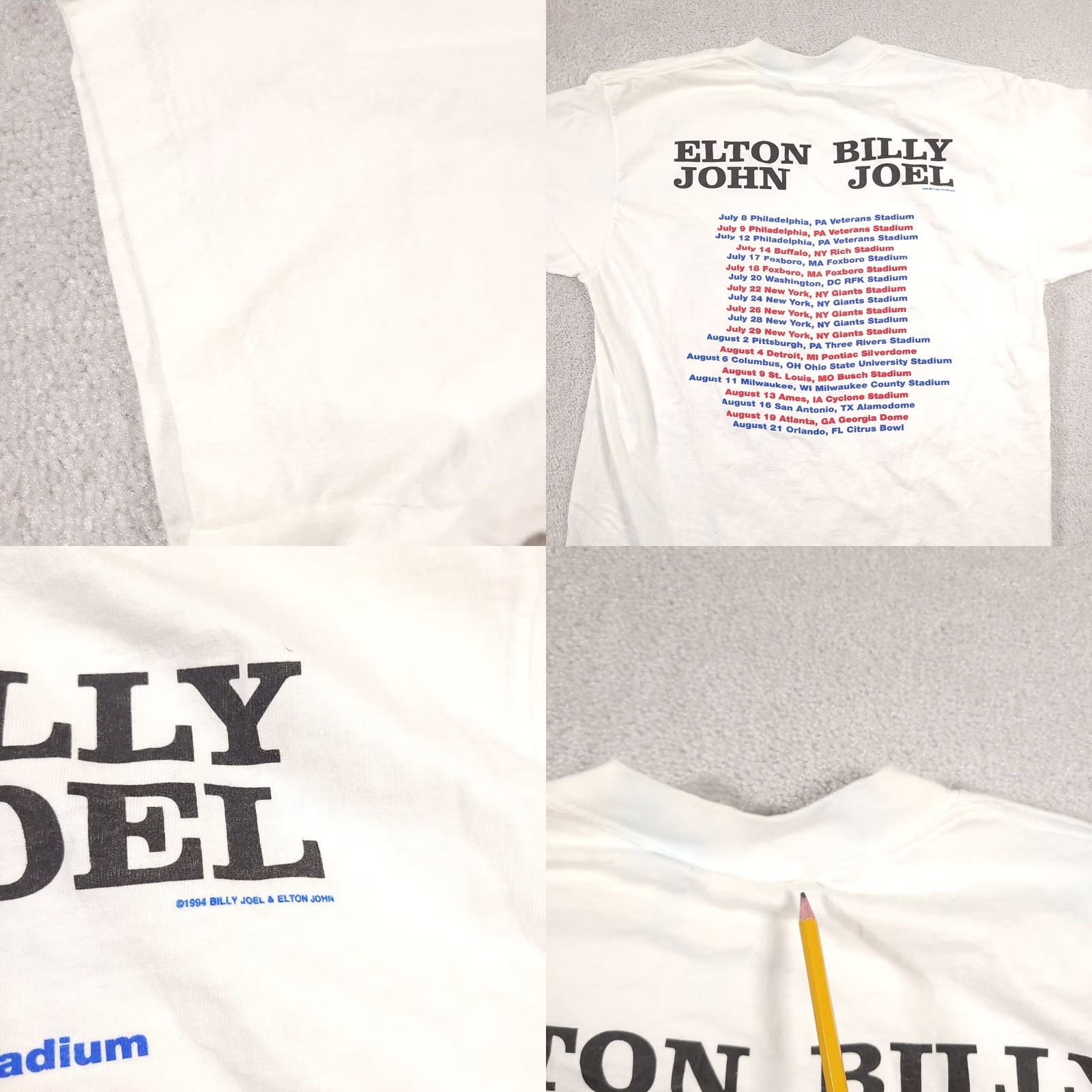 Vintage VINTAGE Billy Joel Elton John Shirt 90s Mens XL White All Sport 1994 Tour Grunge Mens Size US XL / EU 56 / 4 - 10 Thumbnail