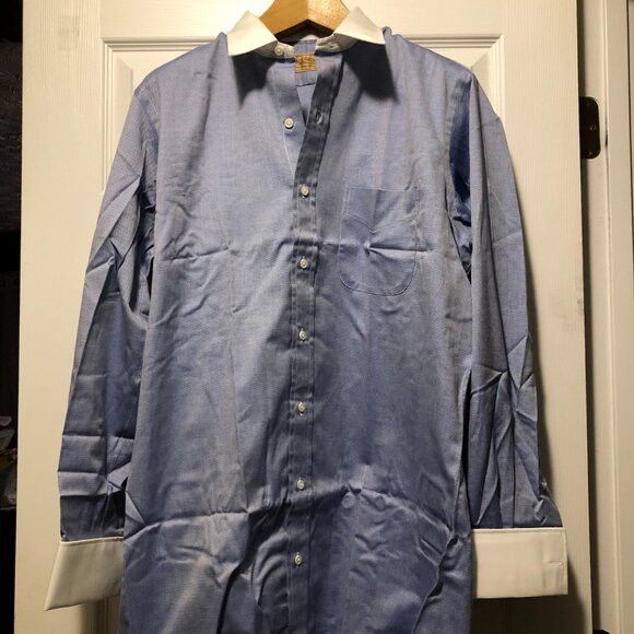 Paul Stuart Paul stuart men's new blue cotton dress shirt size: 16 Size US L / EU 52-54 / 3 - 2 Thumbnail