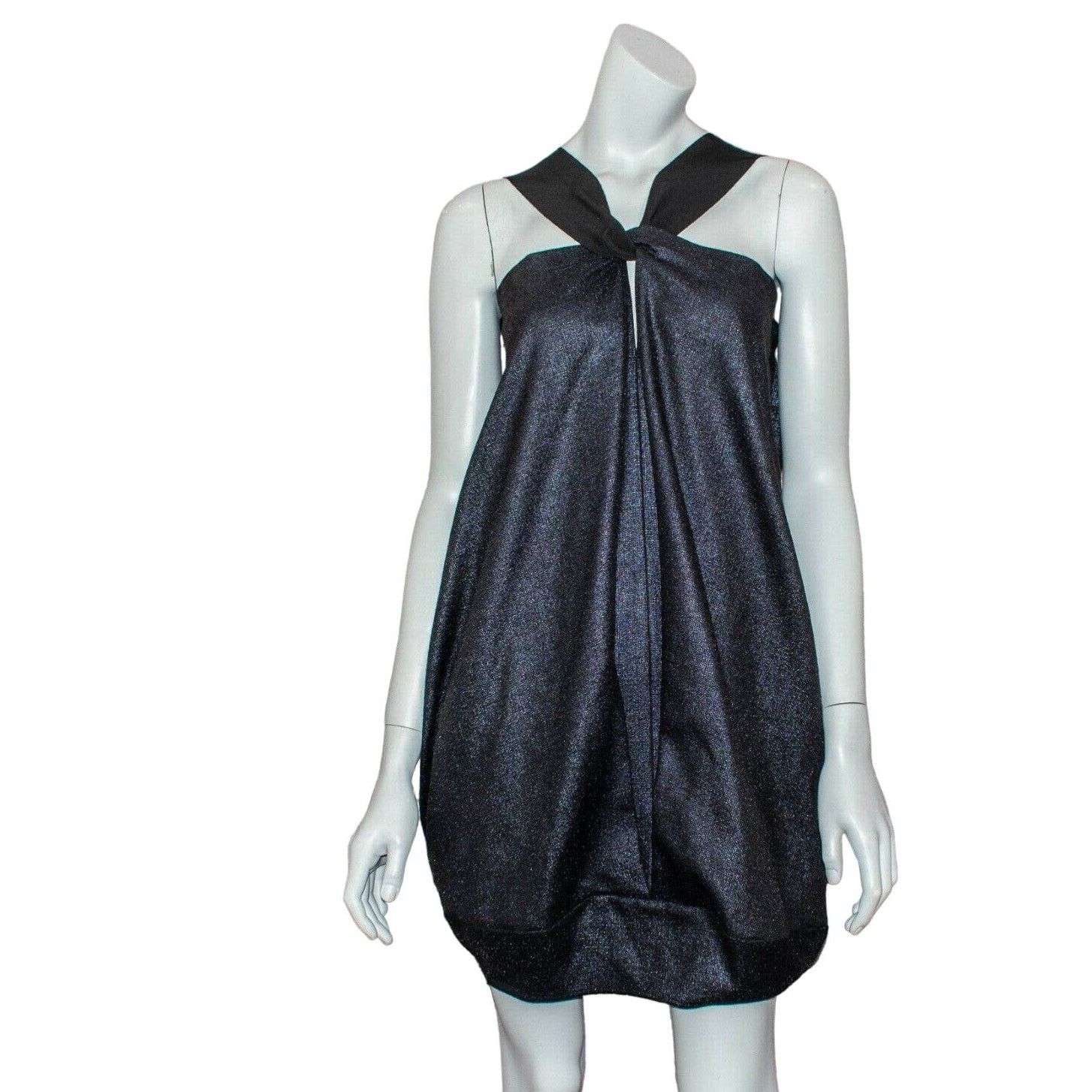 Zero + Maria Cornejo ZERO Maria Cornejo the Bubble Dress Blue Metallic wool Blend Size XS / US 0-2 / IT 36-38 - 2 Thumbnail