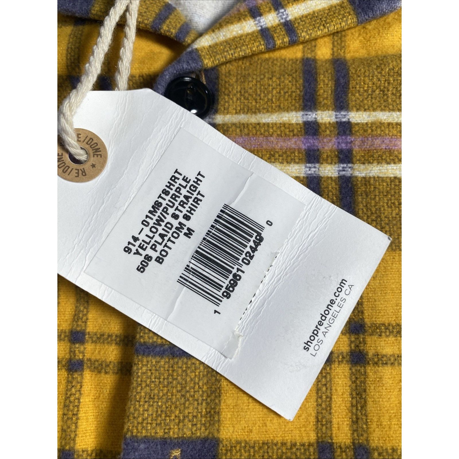 RE/DONE Re/Done Women Flannel Button Down Shirt Plaid Yellow Purple Size M / US 6-8 / IT 42-44 - 4 Thumbnail