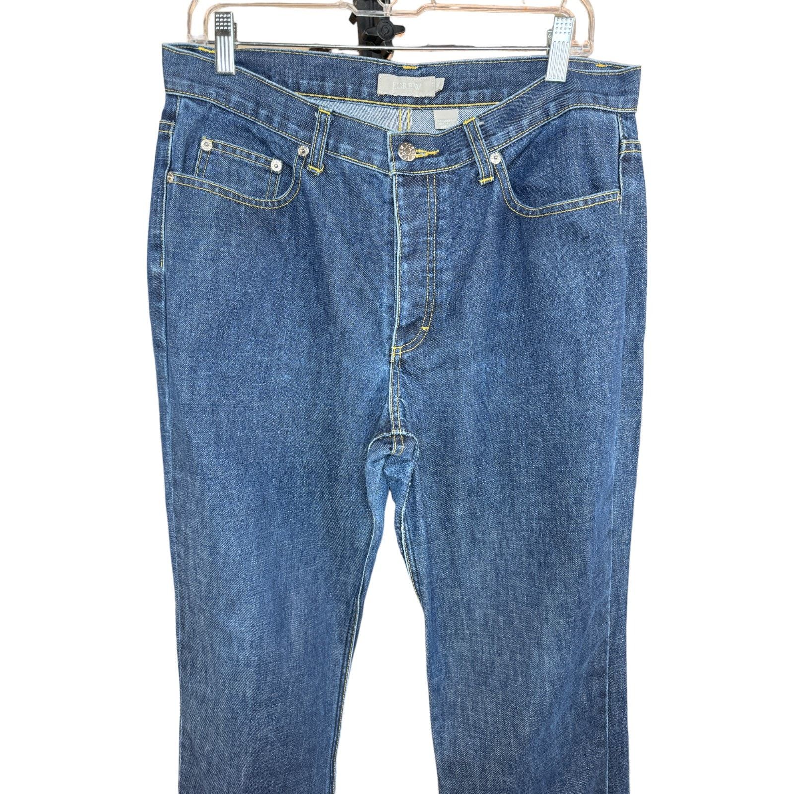J.Crew J. Crew Dark Wash Button-Fly Boot Cut Jeans 14L 5-Pocket Size 36" / US 14 / IT 50 - 11 Thumbnail
