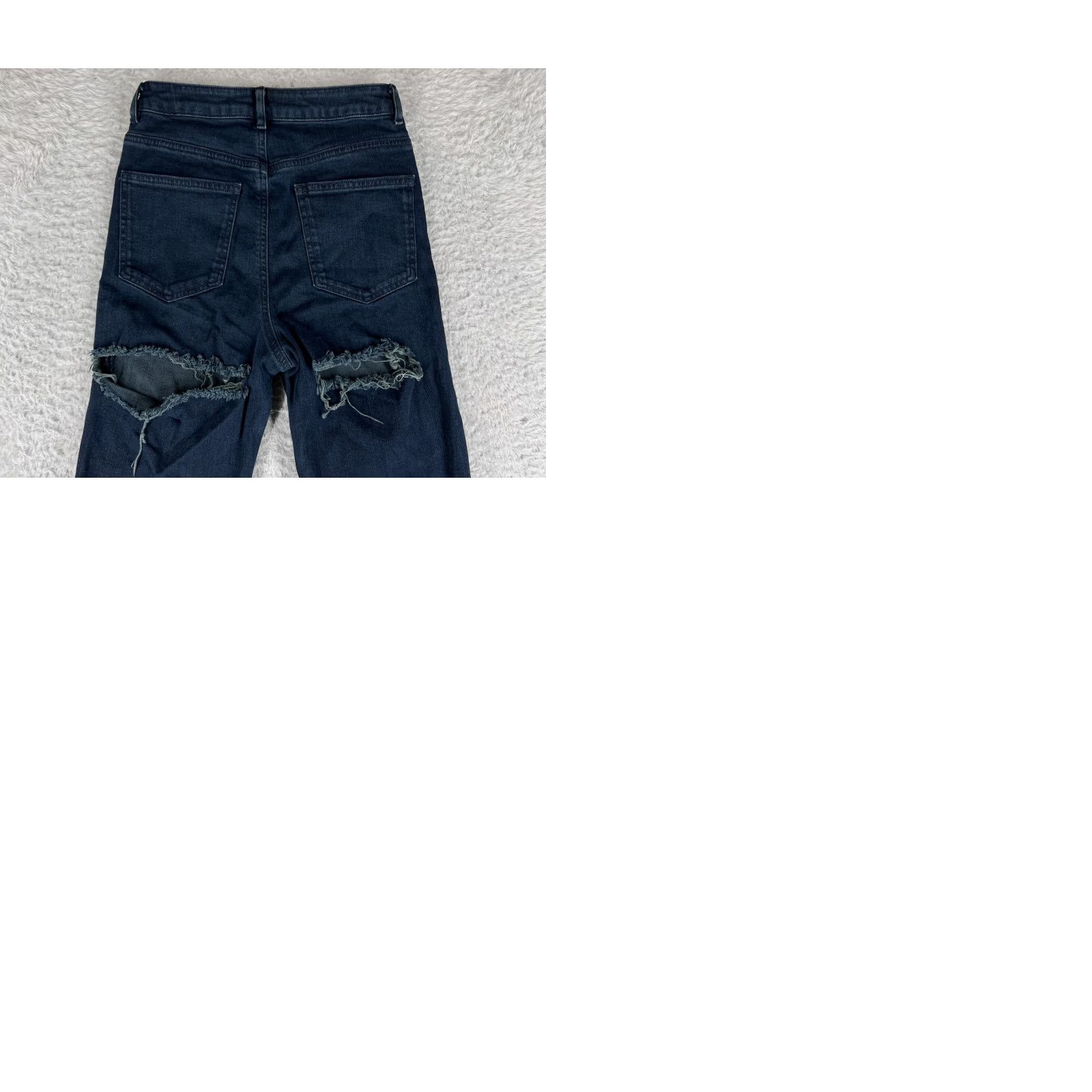 Asos ASOS Jeans Womens High Rise Skinny 2 Jeans Dark Wash Cotton Denim Blue 5-Pocket Stretch Rise 10+ In Inseam 27in Womens Jeans ASOS Size 26" / US 2 / IT 38 - 9 Thumbnail