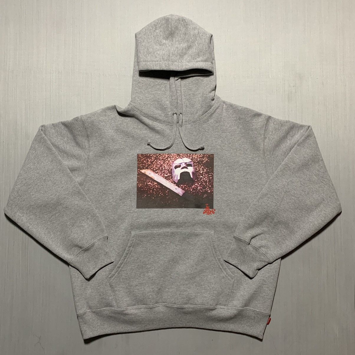 image of Mf Doom Hoodie in Heather Grey, Men's (Size Medium)