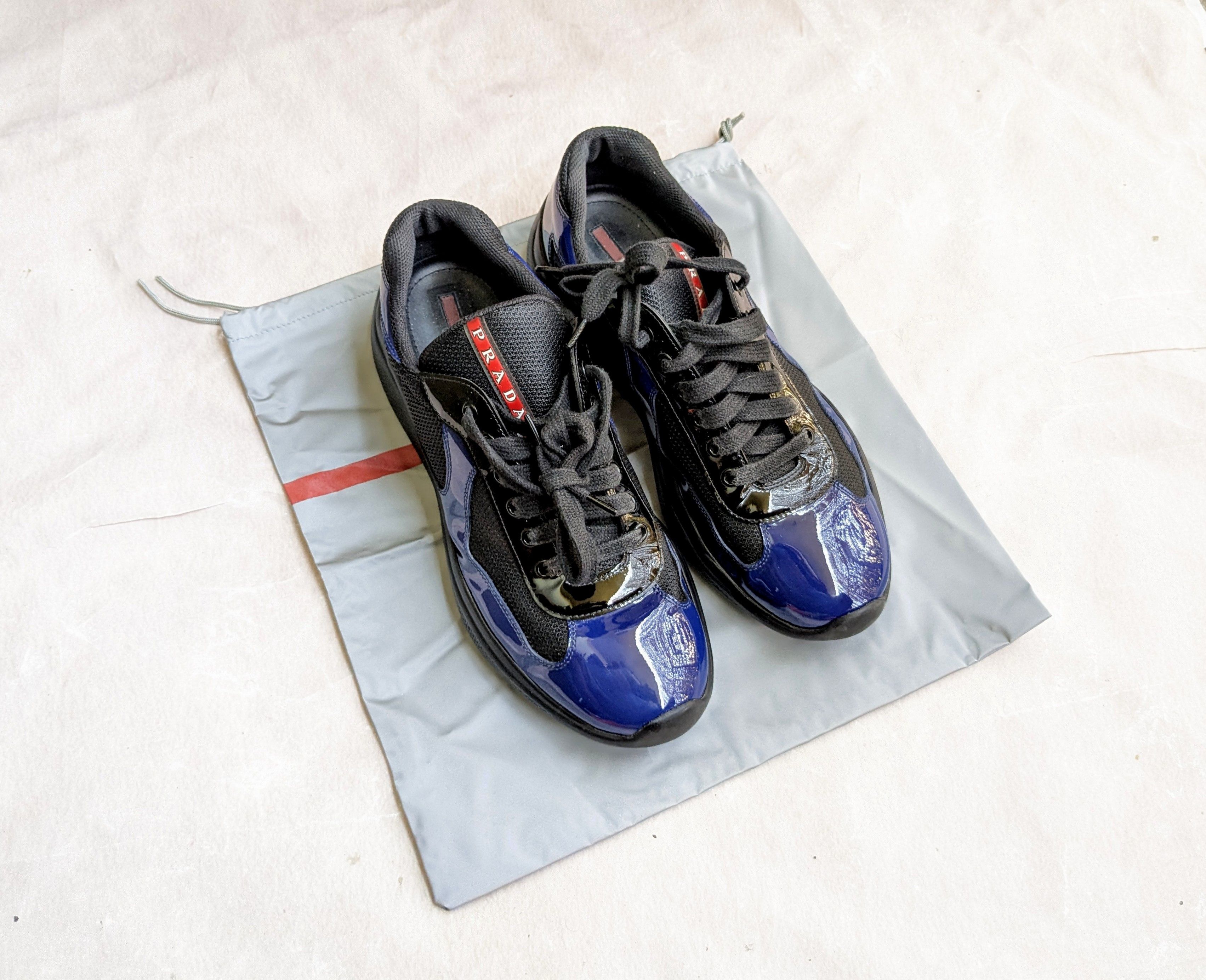Prada Prada America's Cup Sneakers Blue Patent Blue 10 Size US 10 / EU 43 - 1 Thumbnail
