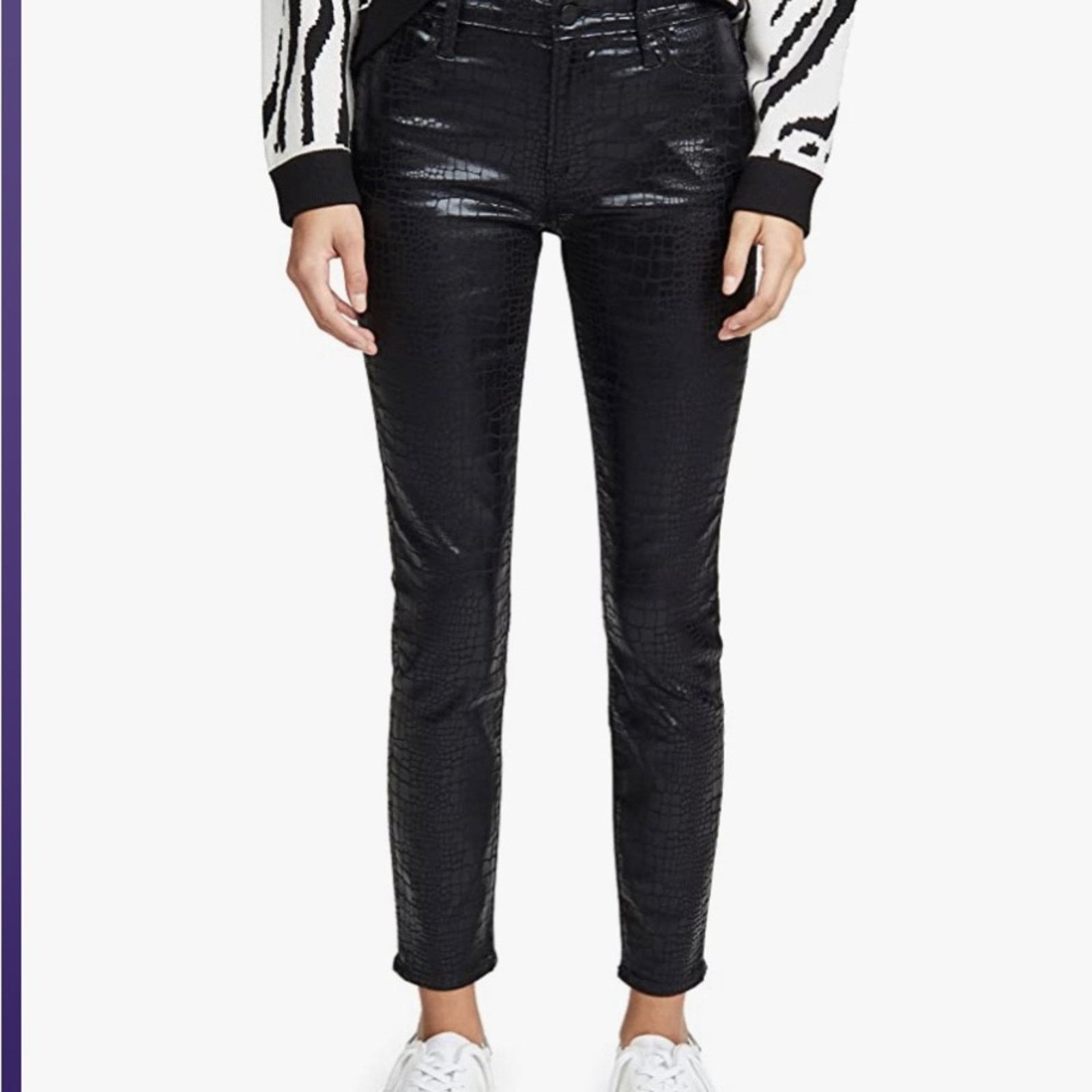 Frame FRAME Women's Le High Skinny Croc Jeans Size 25" / US 0 / IT 36 - 1 Thumbnail