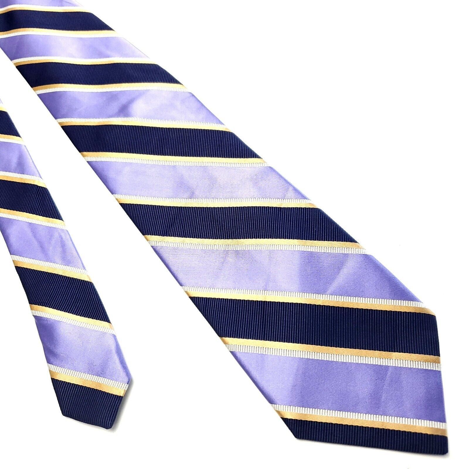 Jos. A. Bank Jos A Bank Purple Cotton Silk Tie Woven Striped Size ONE SIZE - 1 Thumbnail