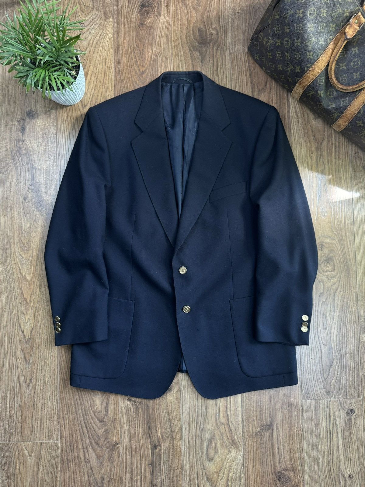 Burberry Vintage wool blazer Burberry original luxury item Size 46L - 1 Thumbnail