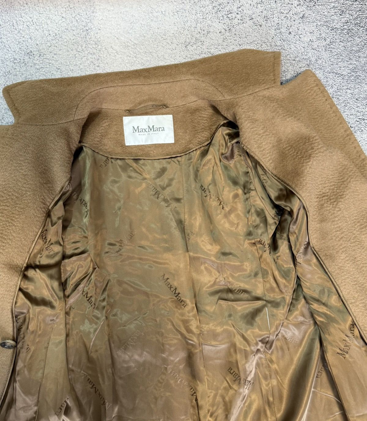 Max Mara MaxMara Women Coat S Beige Wool Cashmere Belted Long Jacket Size S / US 4 / IT 40 - 8 Thumbnail