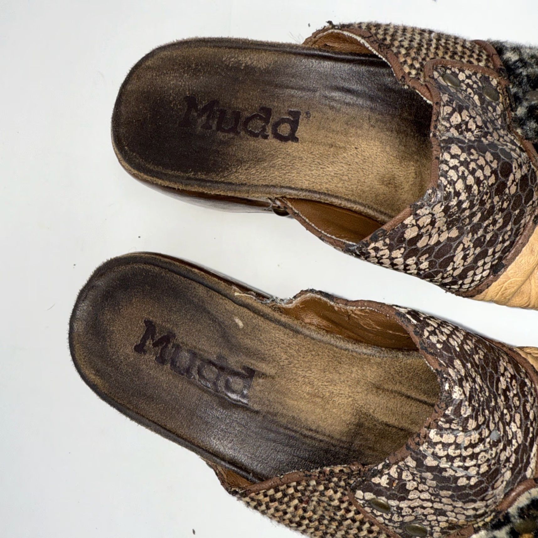Vintage VINTAGE Mudd Cheetah Clogs Women 7 Slip On Platform Patchwork Block Heel Brown Shoes Size US 7 / IT 37 - 7 Thumbnail