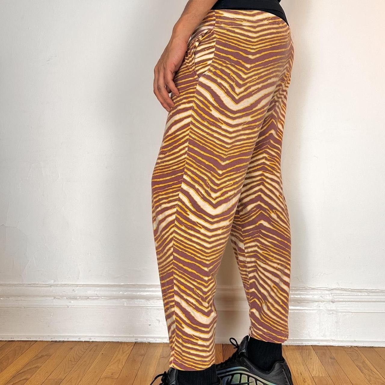 Zubaz Vintage Zubaz Maroon & Yellow Tiger Striped Pants - Small Size US 26 / EU 42 - 3 Thumbnail