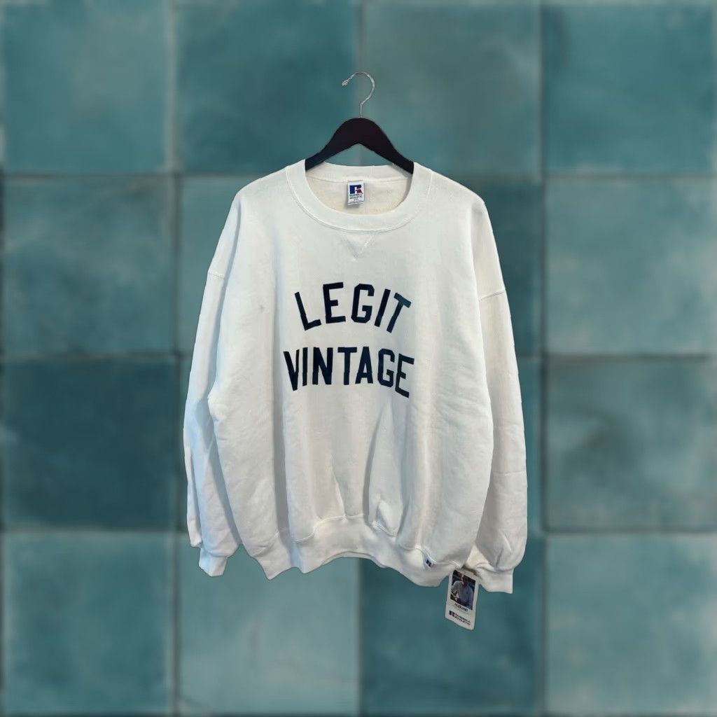 Russell Athletic VINTAGE Russell Athletic Crewneck Sweatshirt Mens 2XL White 90s Sweatshirt, Crew NWT, NOS, USA Size US XXL / EU 58 / 5 - 1 Thumbnail