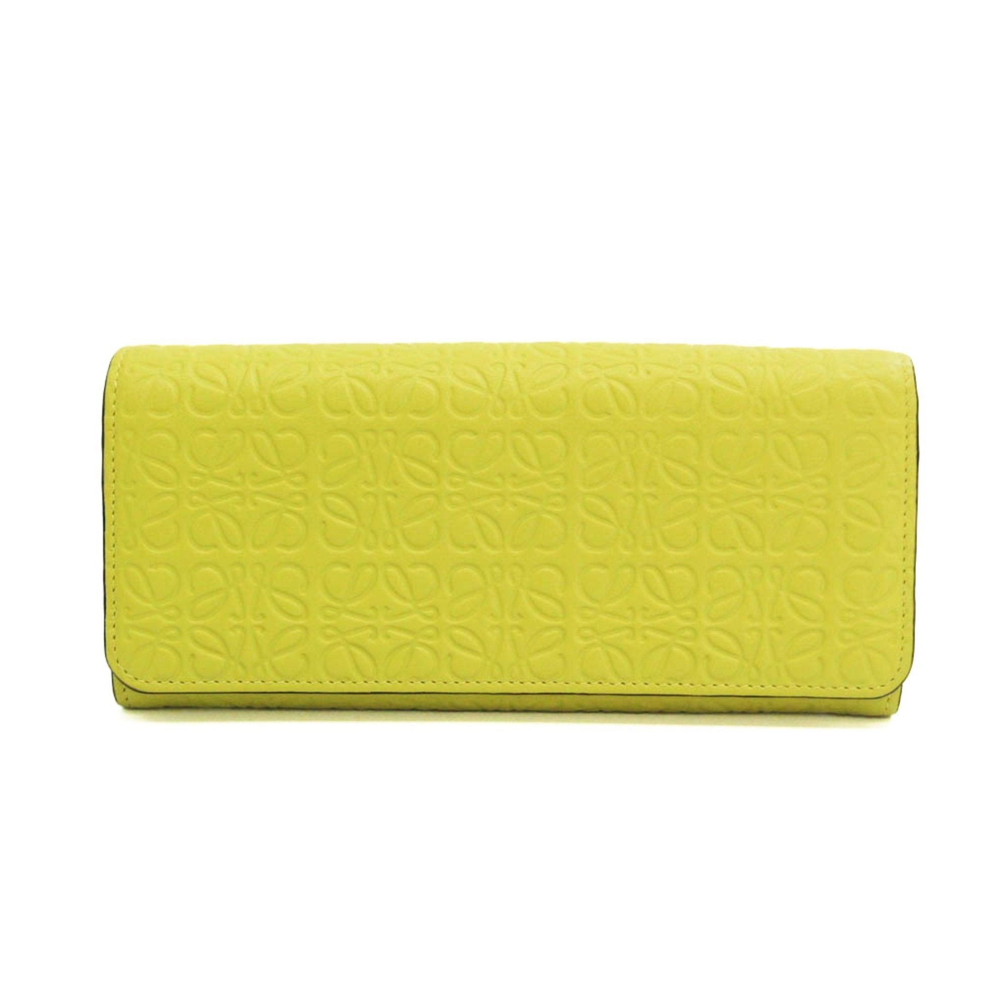 image of Loewe Continental 107.55 F11 Women's Leather Long Wallet [Bi-Fold] Yellow in Black