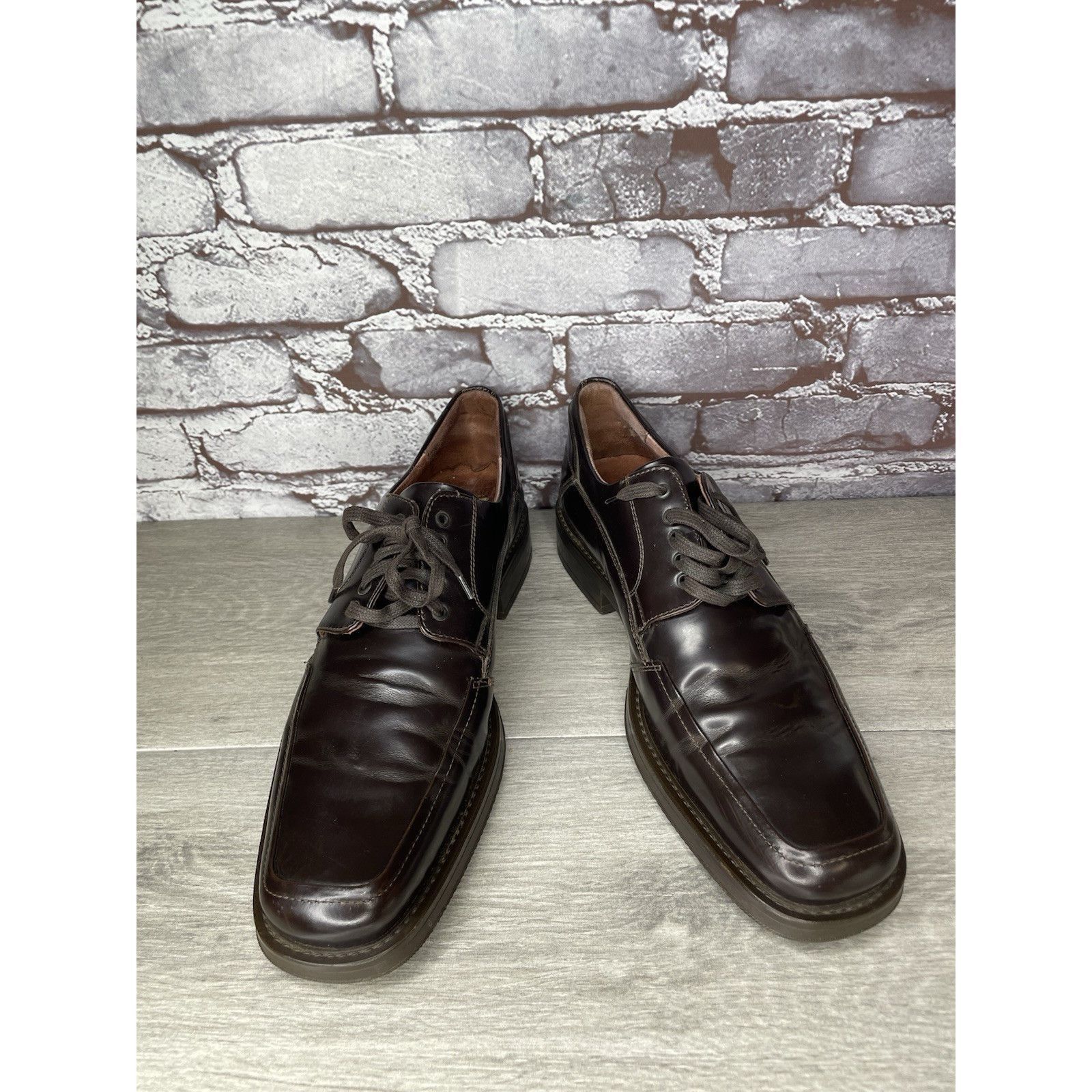 Johnston & Murphy Johnston & Murphy Handcrafted Italy Brown Square Oxfords Sho Size US 9.5 / EU 42-43 - 19 Thumbnail