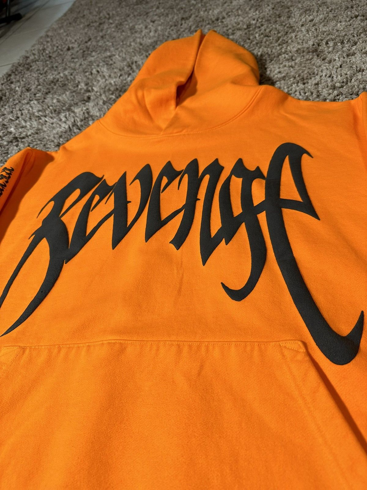 Designer × Hypebeast × Revenge Revenge ‘Demon Archives’ Orange Hoodie XL Size US XL / EU 56 / 4 - 8 Thumbnail