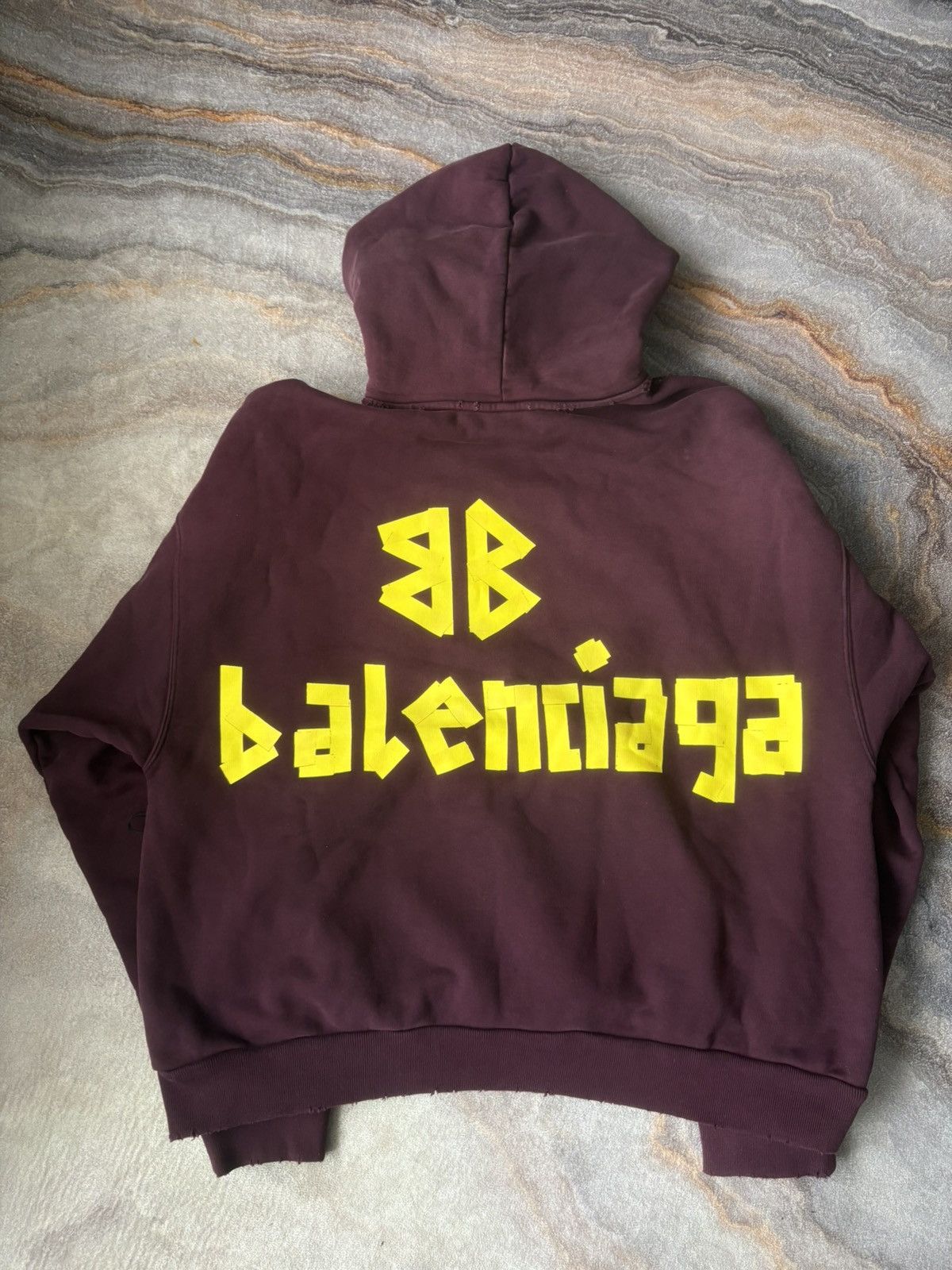 Balenciaga Balenciaga Tape hoodie Maroon Size US S / EU 44-46 / 1 - 2 Thumbnail