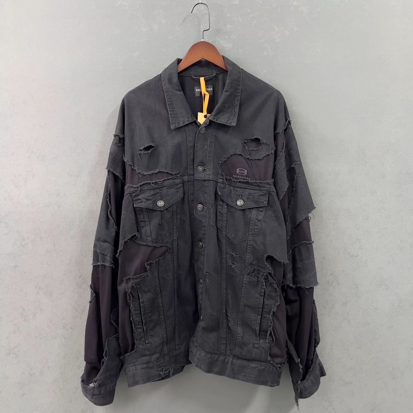 Balenciaga Balenciaga Patchwork Distressed Denim Jacket Size US M / EU 48-50 / 2 - 1 Thumbnail