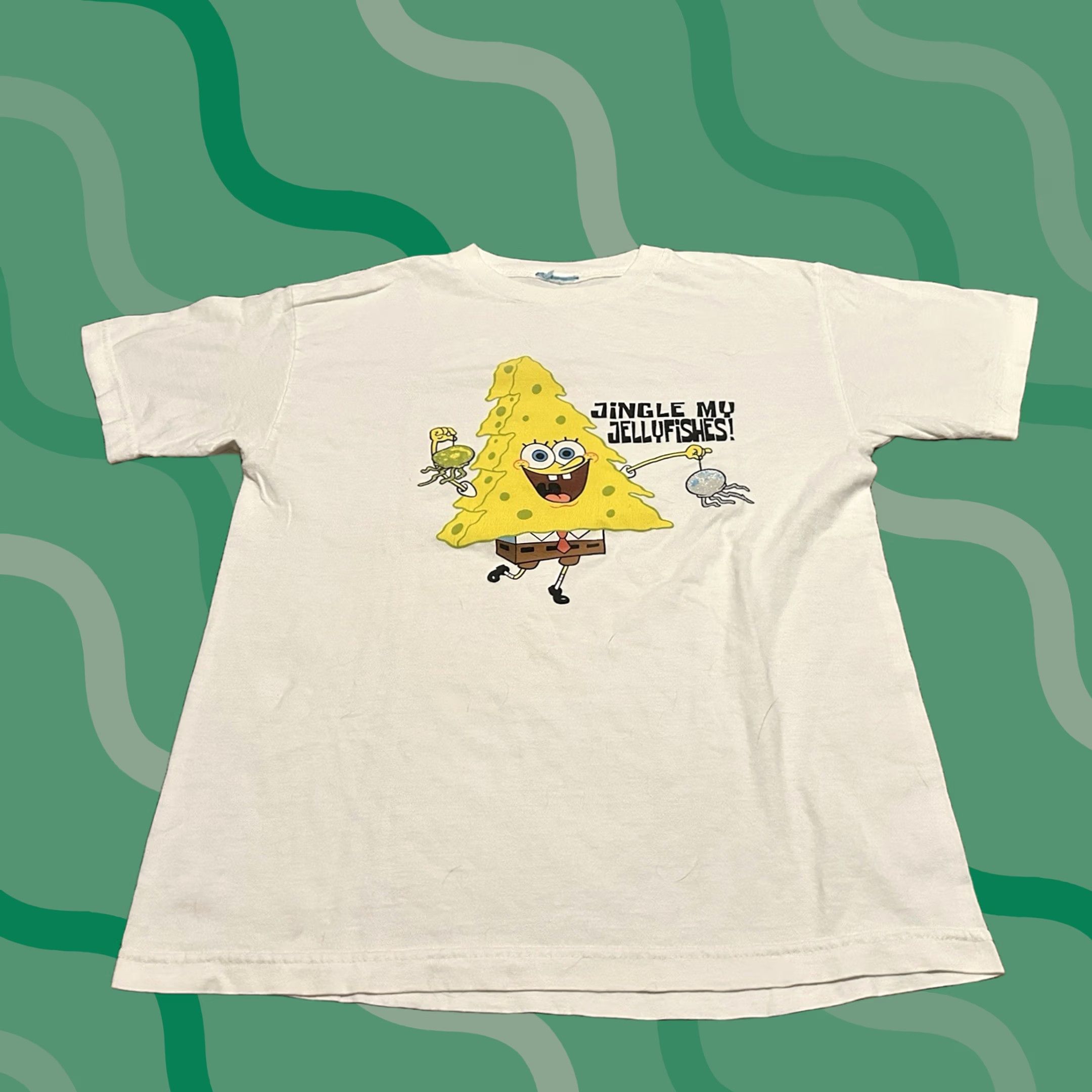 Nickelodeon VINTAGE SpongeBob Shirt Men's M White Graphic Print 90s Logo Cartoon Size US M / EU 48-50 / 2 - 1 Thumbnail
