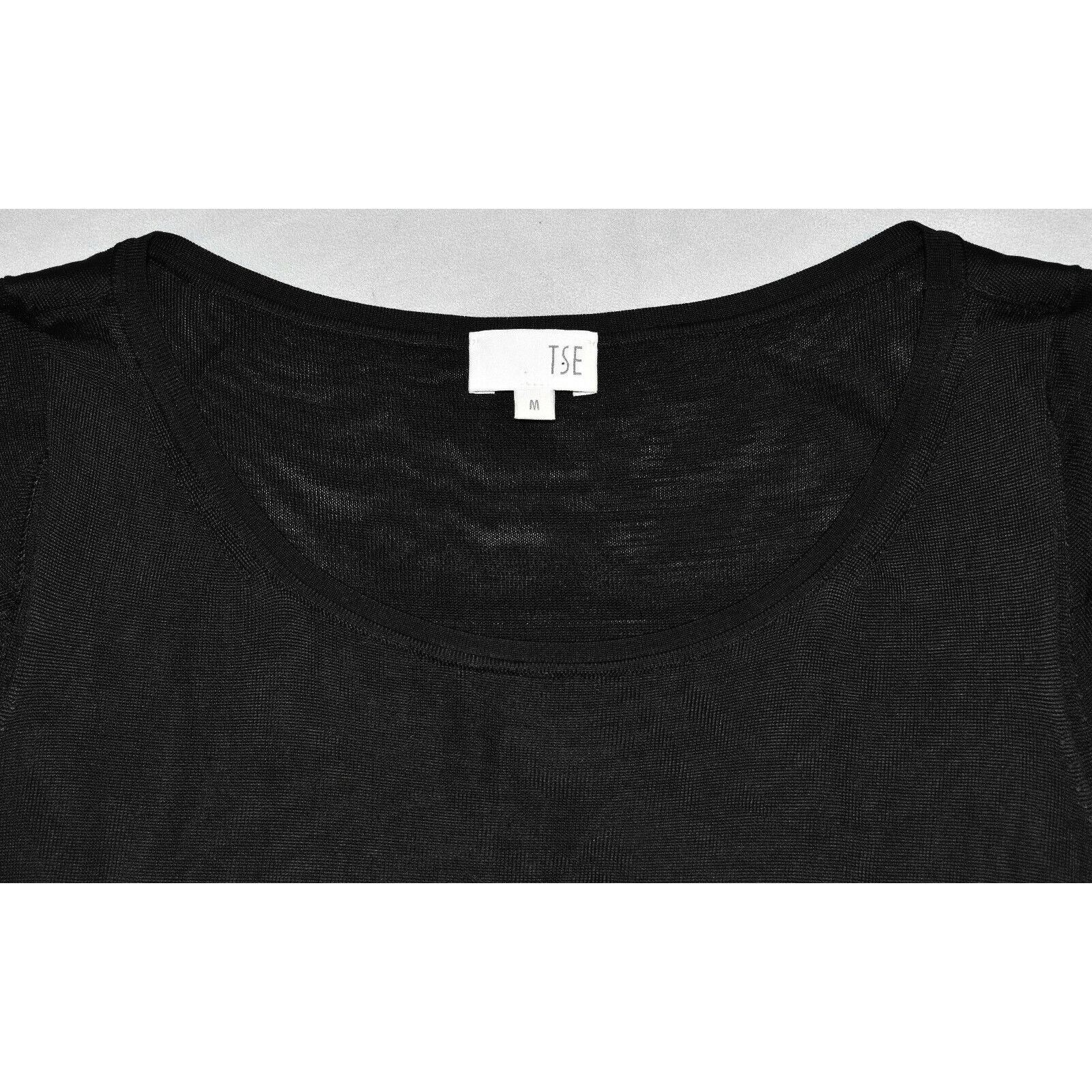 Tse NEW TSE Black Translucent Elasticized Hem Short Sleeve Top M Size M / US 6-8 / IT 42-44 - 4 Thumbnail