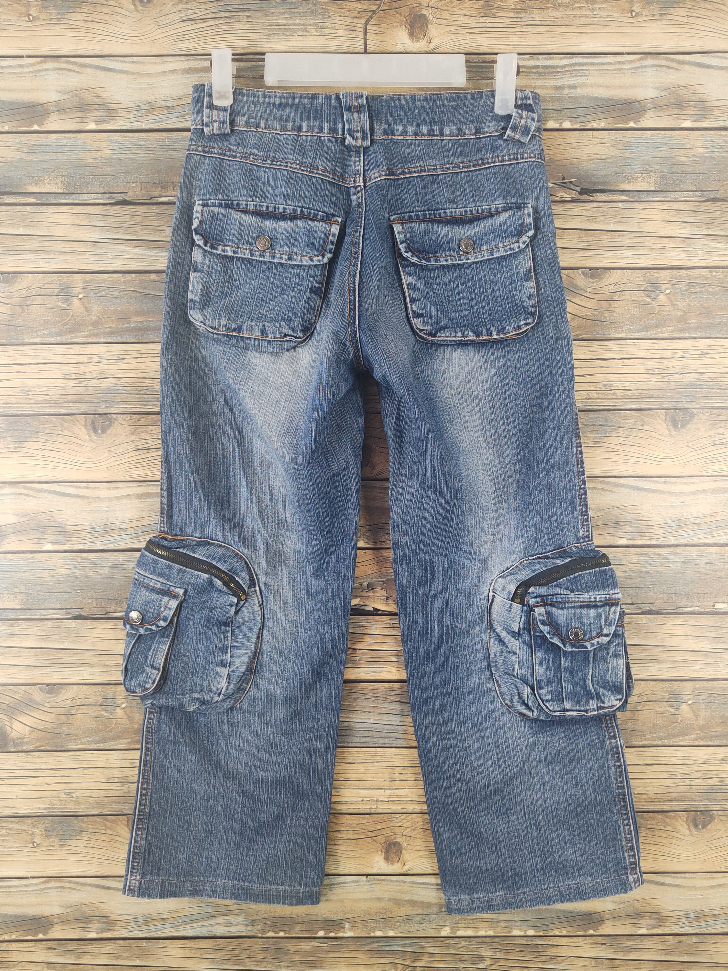 Japanese Brand DL Haphazard Blue Distressed Ripped Denim Jeans #2043 Size US 26 / EU 42 - 7 Thumbnail