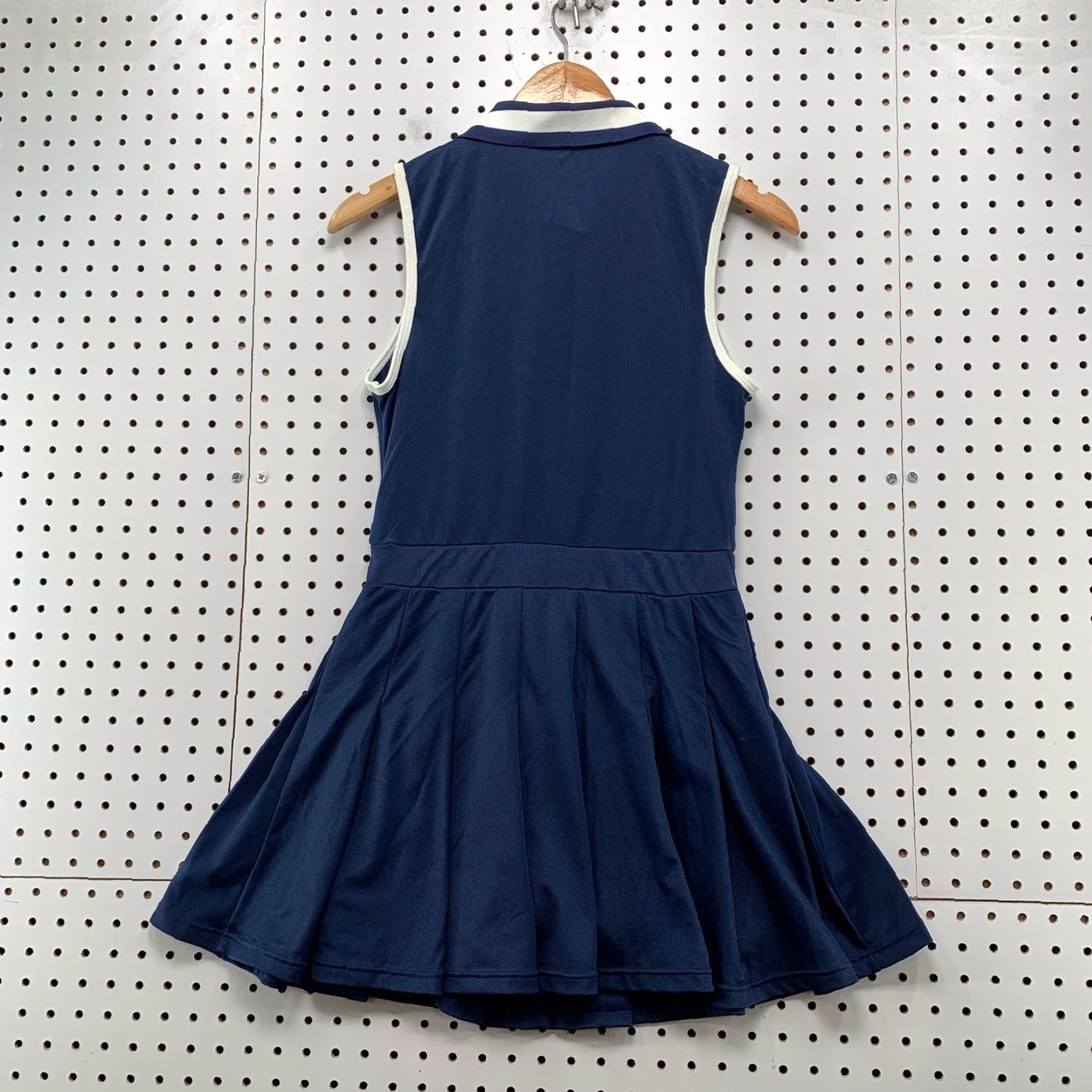 Vintage We Wore What Tennis Dress Womens Medium Navy Pleated Tennis Club Zip Front Size M / US 6-8 / IT 42-44 - 2 Thumbnail