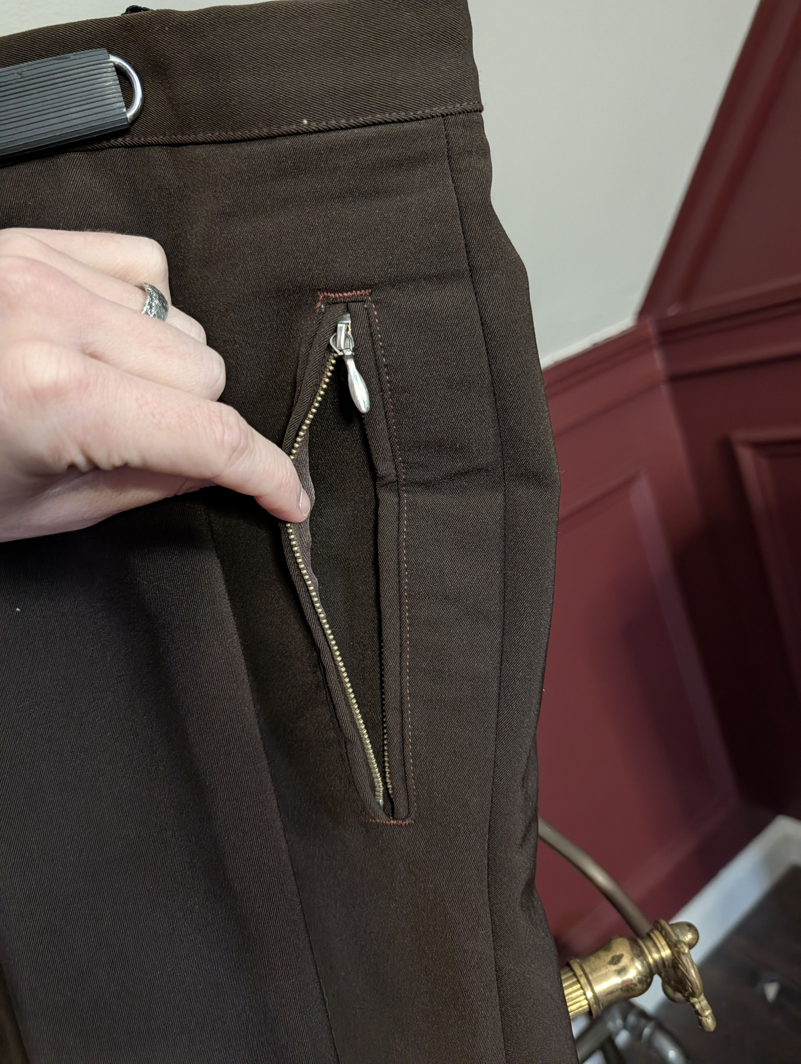 Vintage GERMAN VINTAGE Brown Wool Ski Pants zippered 36" Size US 36 / EU 52 - 4 Thumbnail