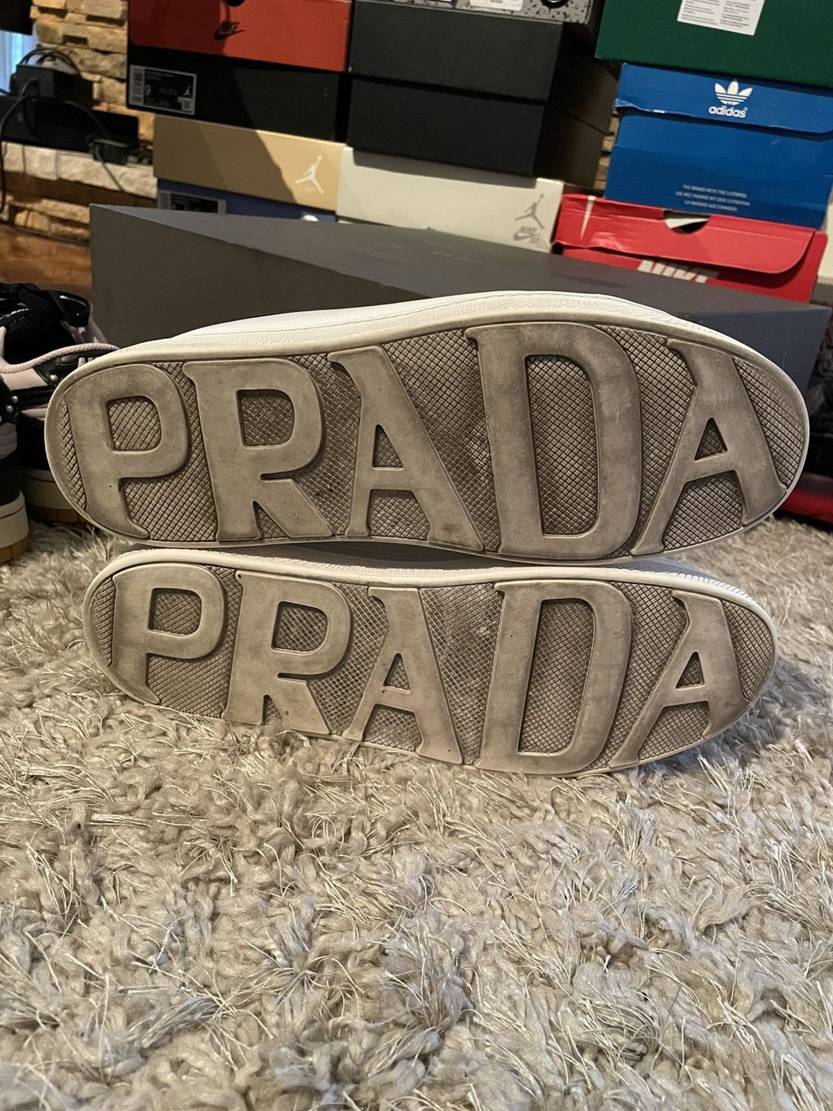 Prada Prada White Leather Platform Trainer Size US 8 / EU 41 - 9 Thumbnail