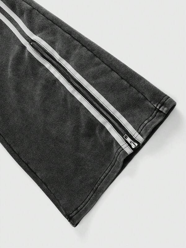 Japanese Brand Men's and Women's Washed Out Zipper Sweatpants Size US 40 / EU 56 - 4 Thumbnail
