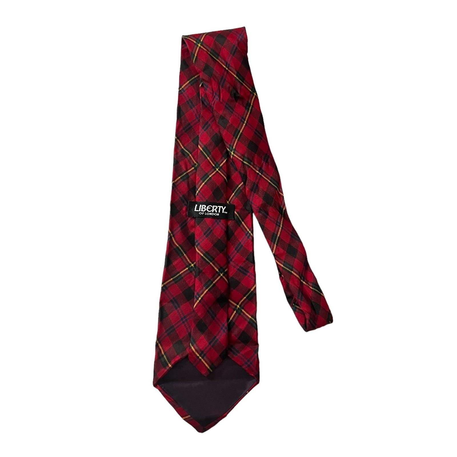 Liberty London Liberty of London Red Plaid Tartan Necktie Silk Men's Tie Size ONE SIZE - 4 Thumbnail