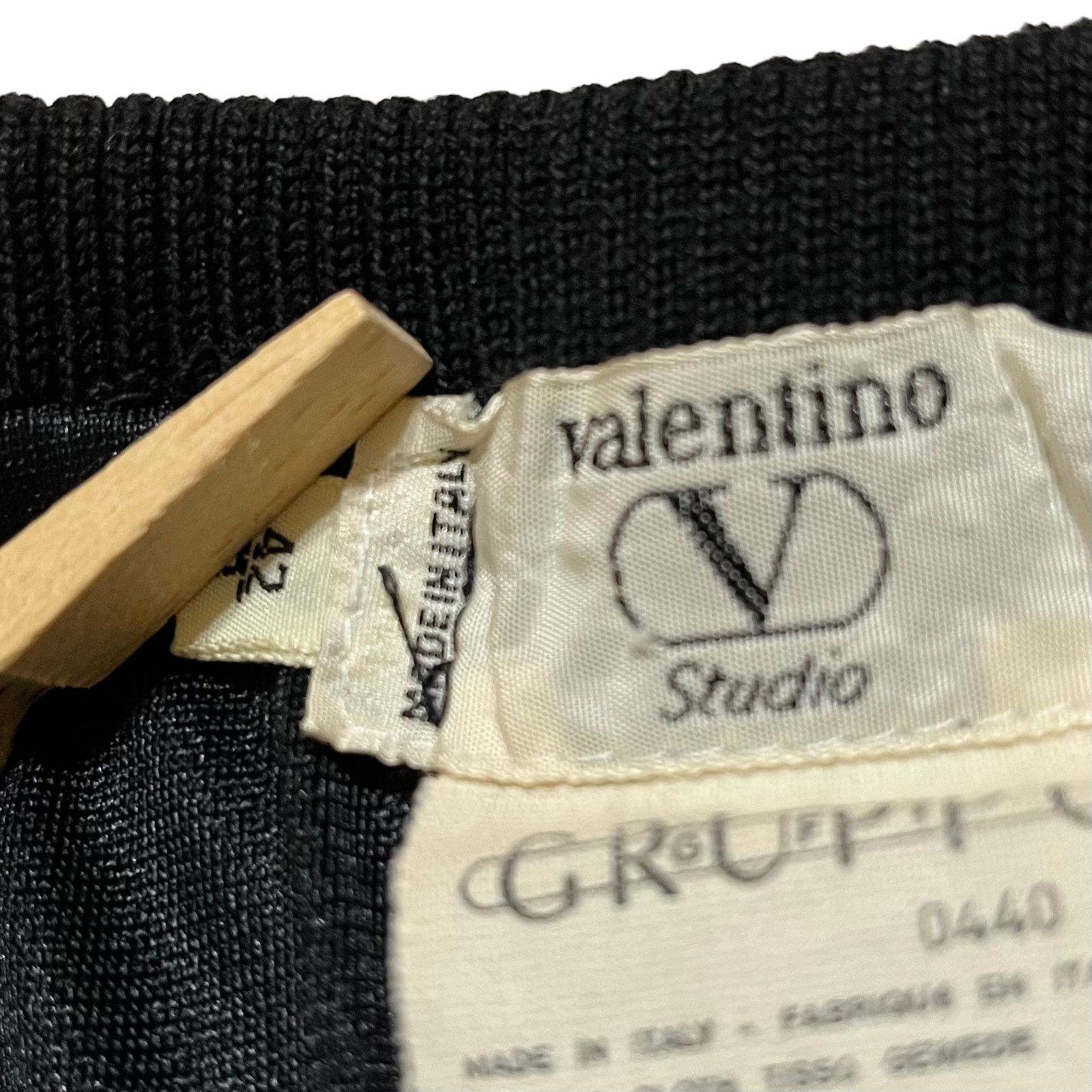 Valentino × Vintage Valentino Studio Vintage Black Wool Layered Full Midi Skirt Size 28" / US 6 / IT 42 - 5 Thumbnail