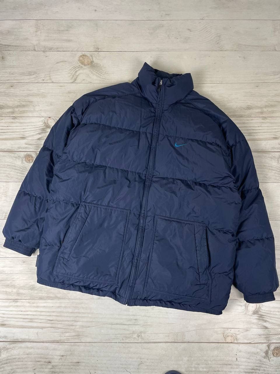 Vintage Nike Puffer Down Jacker 00s Big Logo Swoosh Y2K