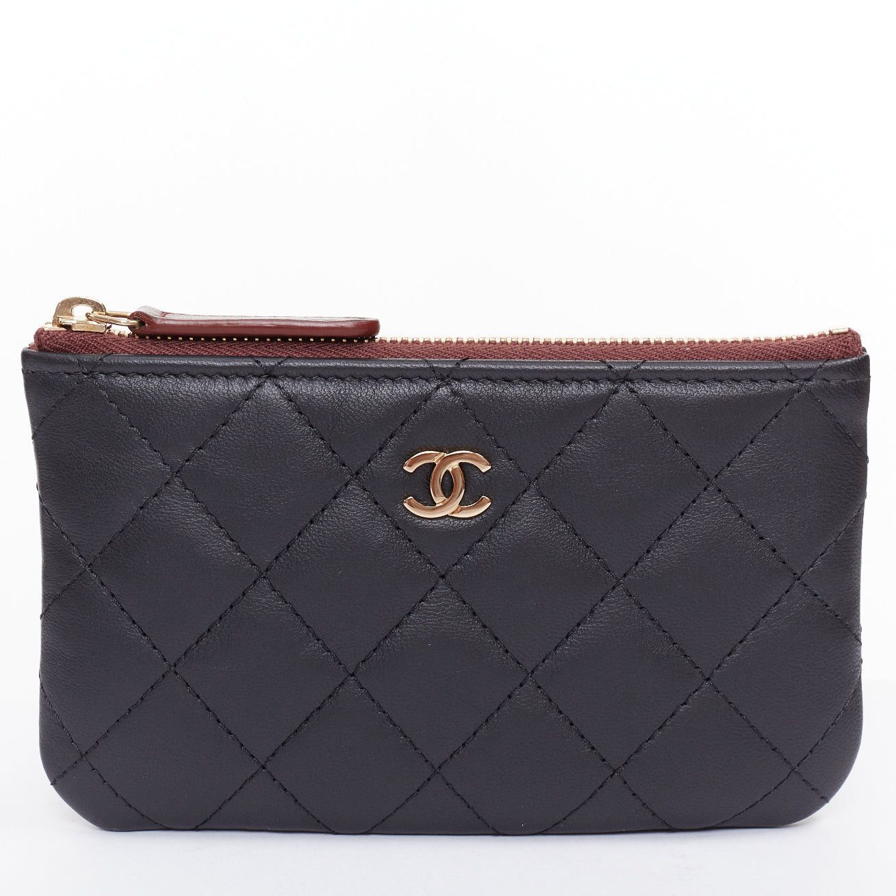 Chanel CHANEL Classic Small Zipped Pouch smooth lambskin gold tone metal pouch Size ONE SIZE - 1 Thumbnail