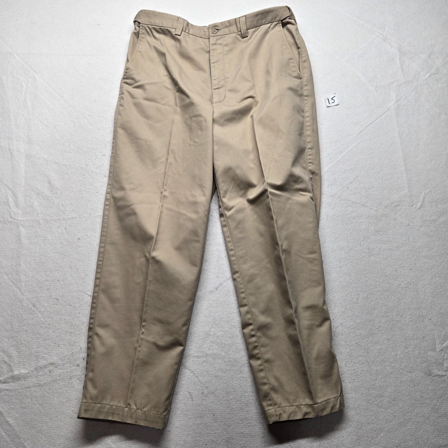 Vintage VINTAGE Puritan Pants Men 36x30 Chino Straight Regular Beige 36" Inseam 30" Cotton Polyester Easy Care Belt Loops Front Pleated Work Casual Size US 36 / EU 52 - 2 Thumbnail