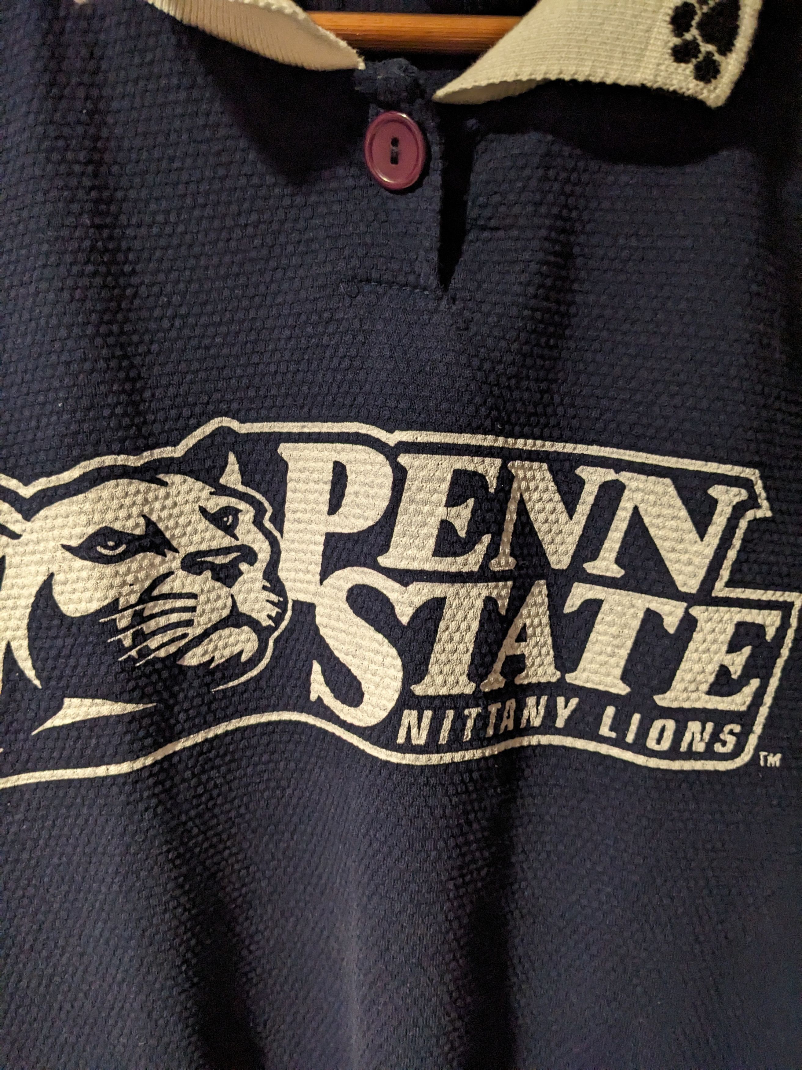 Vintage Vintage 90s Penn State Nittany Lion Large Polo Collar Shirt Size US L / EU 52-54 / 3 - 2 Thumbnail