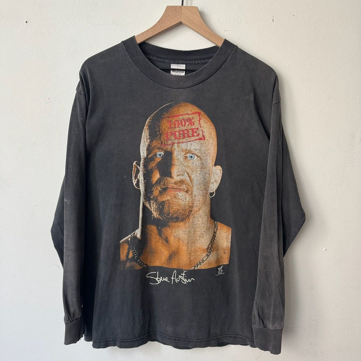 WWF vintage WWF Stone Cold Steve Austin "100% Pure" shirt L Size US L / EU 52-54 / 3 - 1 Thumbnail
