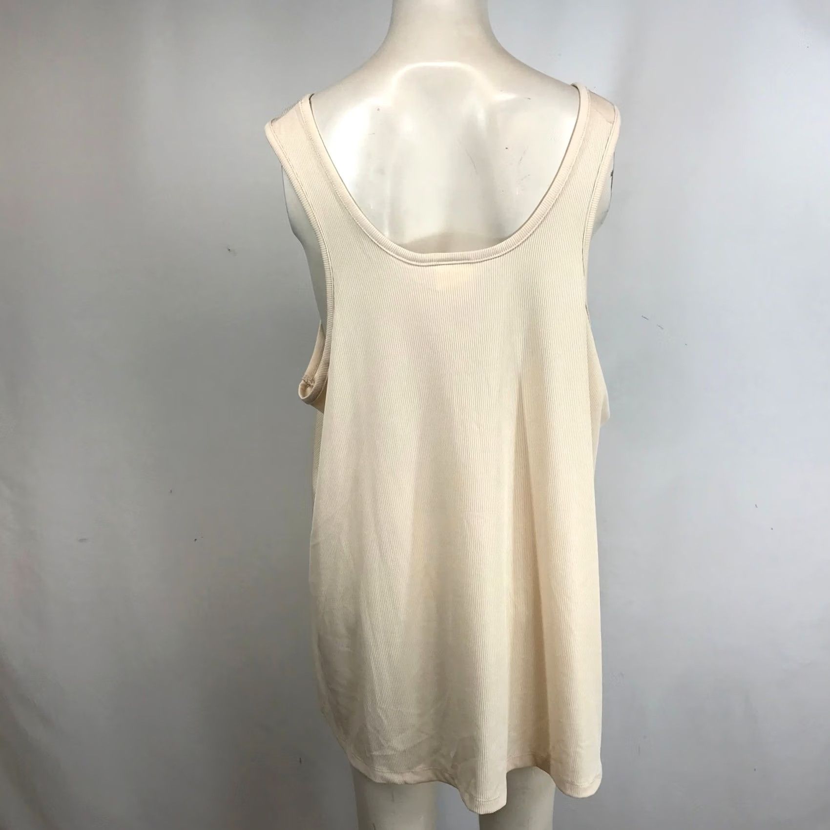 Vintage Deep South Pout V Neck Tank Top Beige Plus Size 1X 2X Ribbed Size XL / US 12-14 / IT 48-50 - 5 Thumbnail