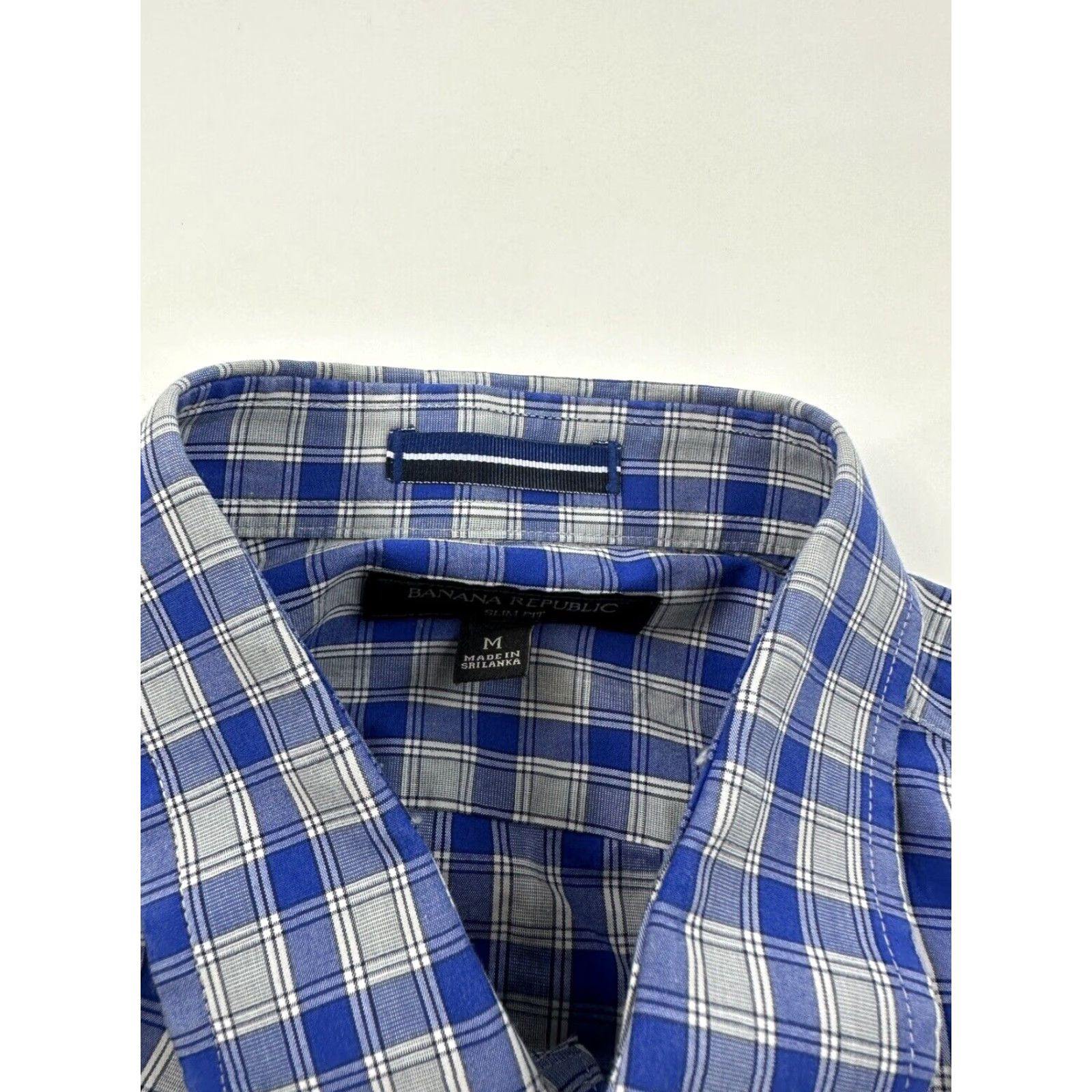 Banana Republic Banana Republic Shirt Men's Medium Blue Plaid Button-Up Long Sleeve Slim Fit Size US M / EU 48-50 / 2 - 3 Thumbnail