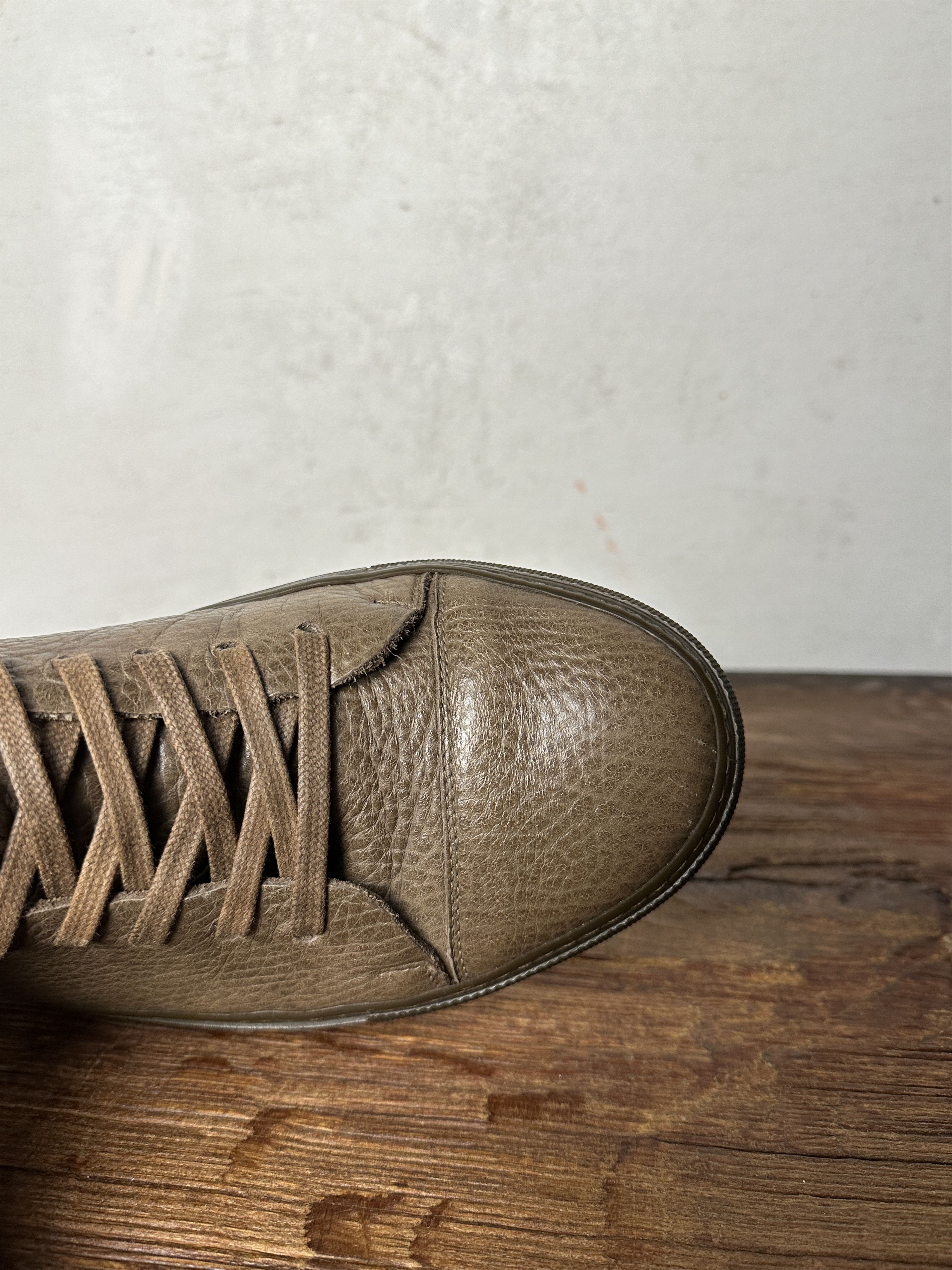 Acne Studios ACNE STUDIOS LOGO BROWN LEATHER HIGH TOP SNEAKERS Size US 10 / EU 43 - 10 Thumbnail