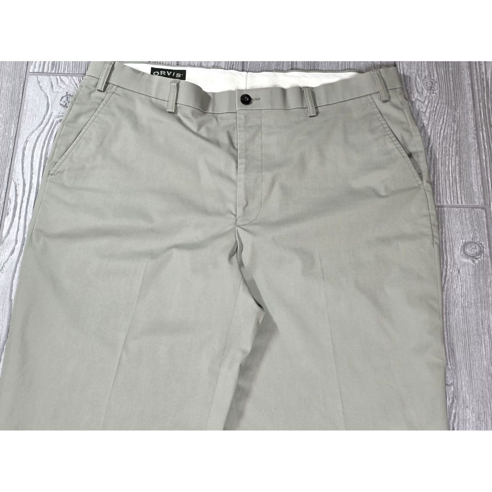 Orvis Orvis Mens Pants Green 38x28 Chino Pant Polyester Cotton Blend Slim Flat Front Front Pocket Regular Fit Vintage Mens Shorts? Size US 38 / EU 54 - 4 Thumbnail