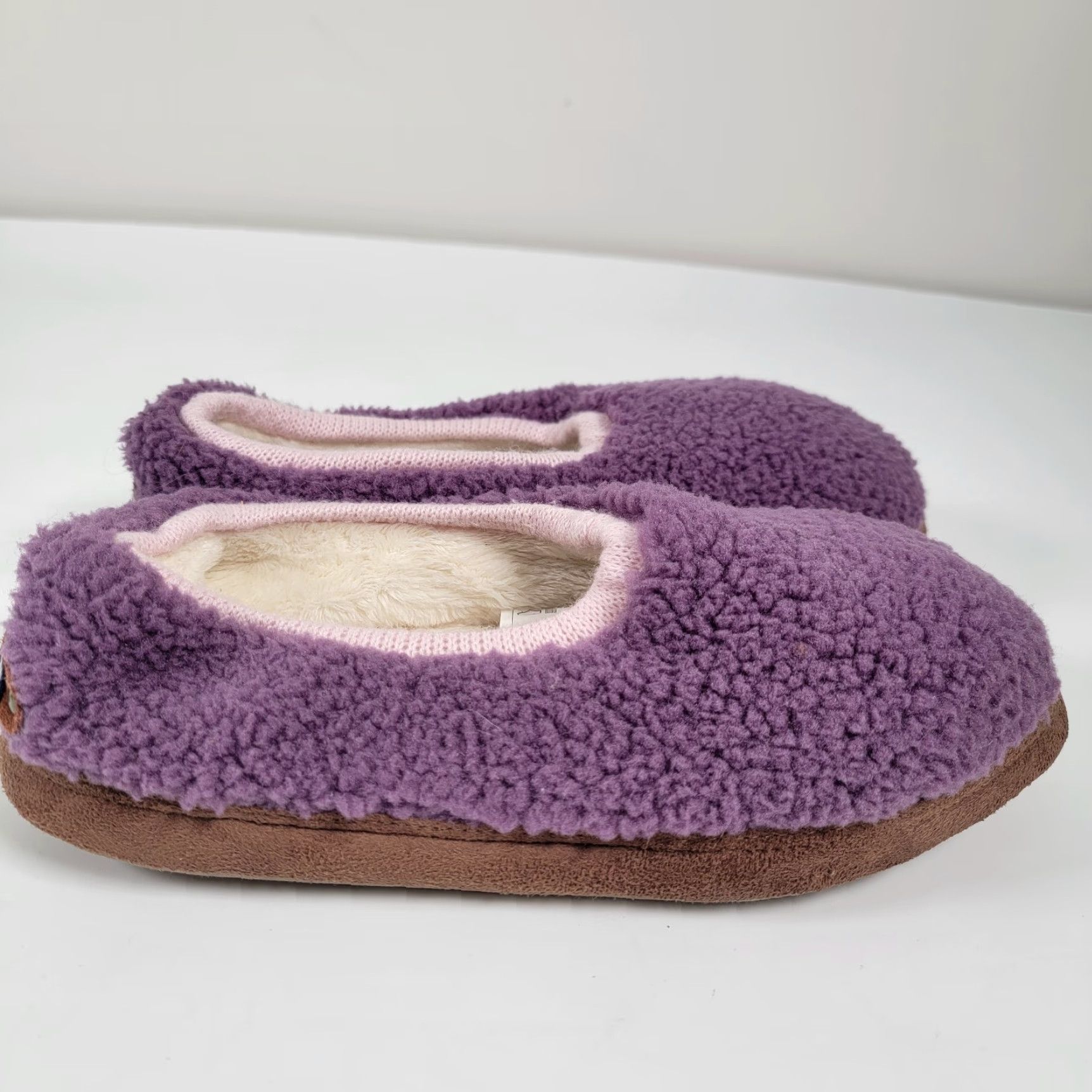 Lands' End Lands' End Womens Slipper Ballet Sherpa Fleece Purple - Size 11, Slip On, Round Toe, Cushioned, Lined, Suede Outsole, M Width, Comfort, Casual, Shoes Size L / US 10 / IT 46 - 4 Thumbnail
