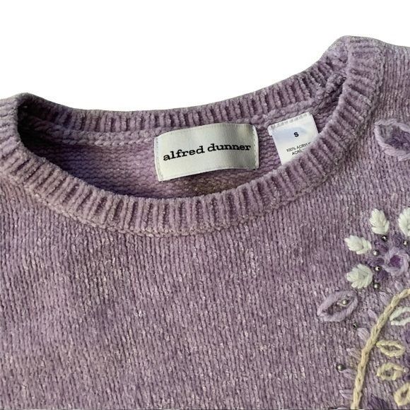 Vintage Vintage Pastel Lilac Paisley Embroidered Grandmacore Sweater Size S / US 4 / IT 40 - 4 Thumbnail