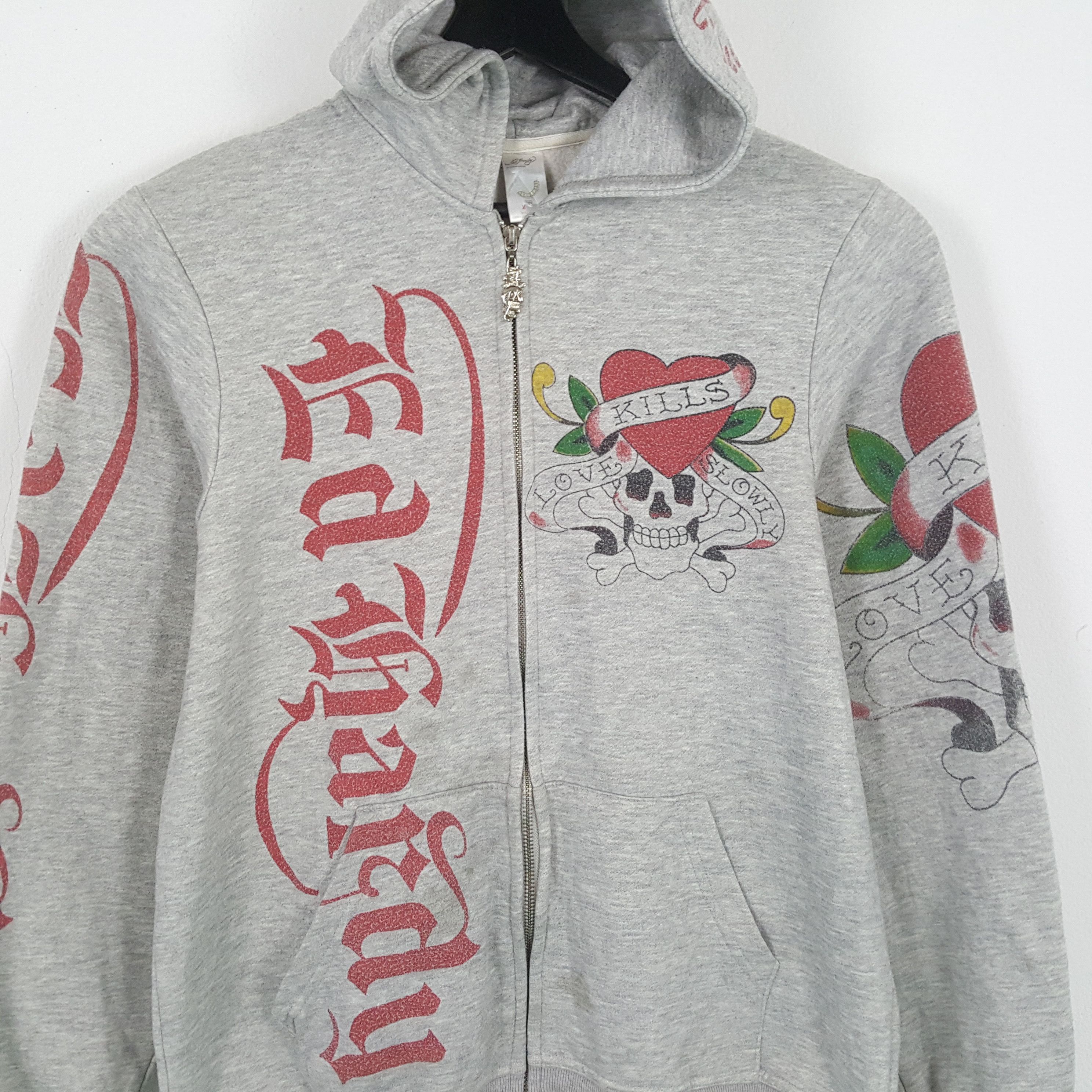 Christian Audigier × Ed Hardy × Vintage ED HARDY Skulls Design Rock Punk Style Zipper Hoodies Size US M / EU 48-50 / 2 - 4 Thumbnail
